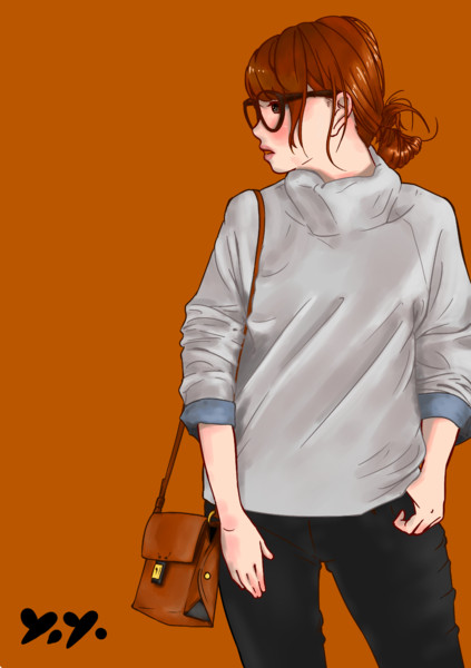 タートルネックセーター 模写 ヨがシのうえにダ さんのイラスト ニコニコ静画 イラスト