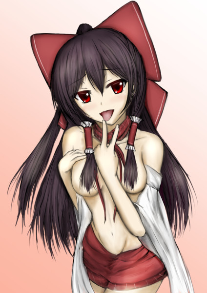 童貞を殺すセーターを反対に着た博麗霊夢 Sian さんのイラスト ニコニコ静画 イラスト
