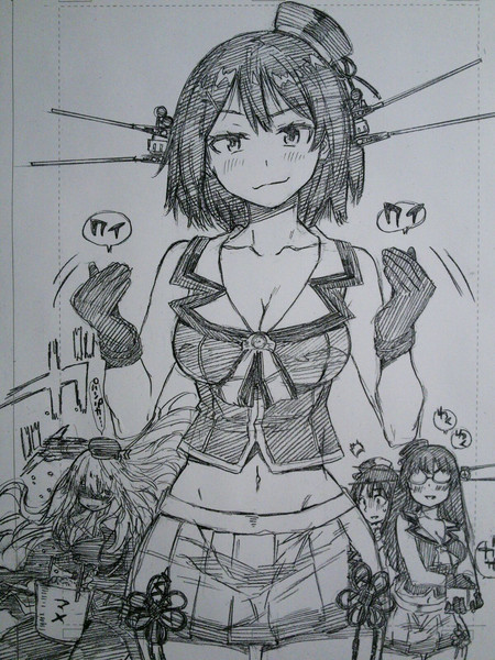 提督を挑発する鬼役の摩耶 Kojimasarako さんのイラスト ニコニコ静画 イラスト
