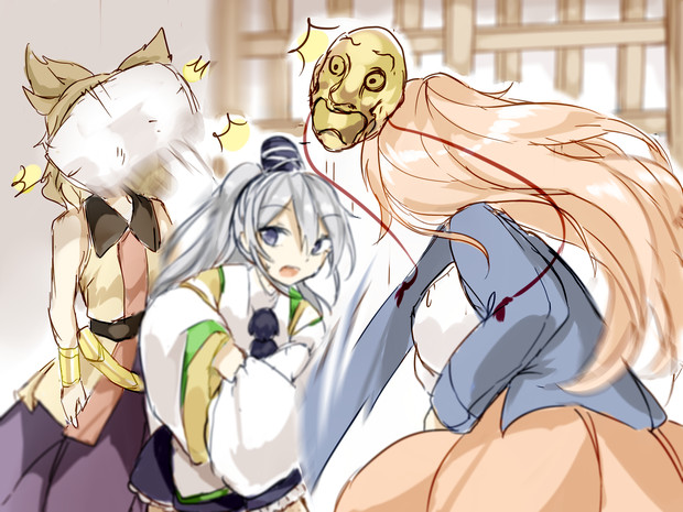 枕投げ ニコニコ静画 イラスト