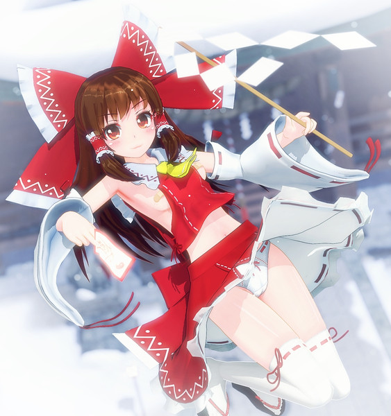 Mmd 博麗霊夢 東方 けもみみ Tofeel さんのイラスト ニコニコ静画 イラスト