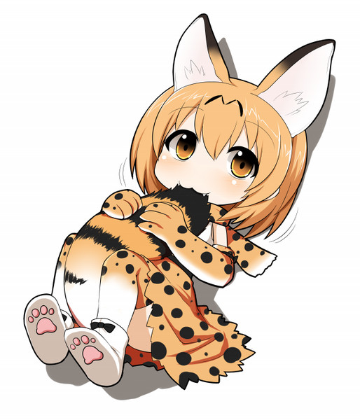 自分の尻尾をもぐもぐするサーバル 須藤のぼる さんのイラスト ニコニコ静画 イラスト