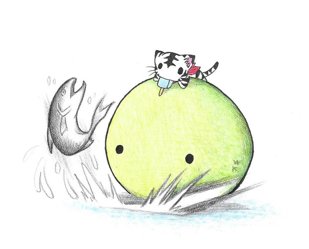 鮭を獲るカエル わにねこwithくまこ さんのイラスト ニコニコ静画 イラスト