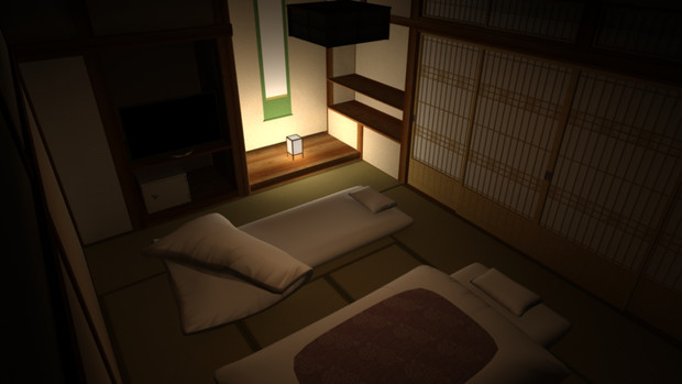 3d 和風旅館の客室 クロ さんのイラスト ニコニコ静画 イラスト