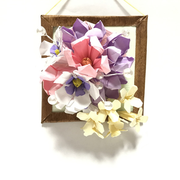 ☆折り紙☆花の壁飾り その２☆