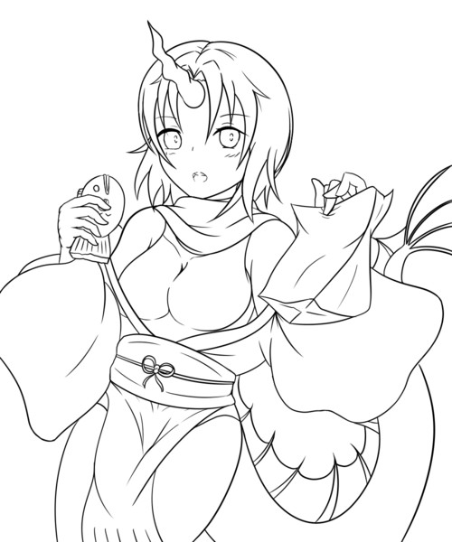 メイドラゴン エルマ 塗り絵用 夜神 さんのイラスト ニコニコ静画 イラスト
