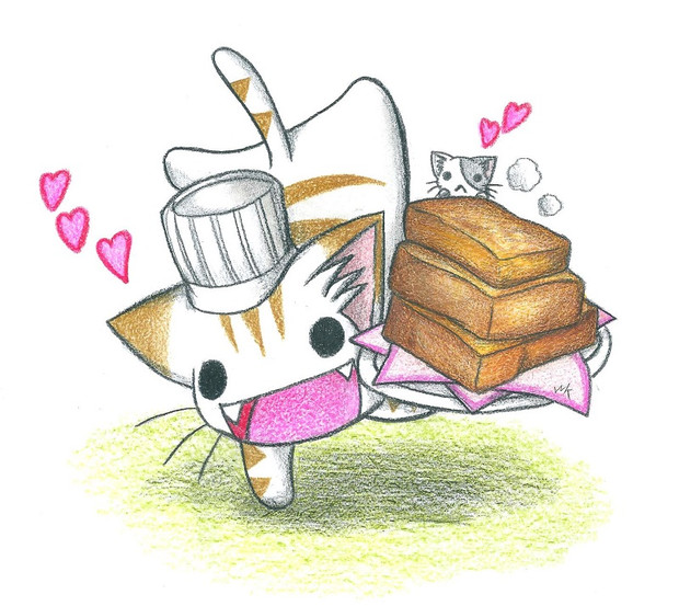 フレンチトーストにゃんこ わにねこwithくまこ さんのイラスト ニコニコ静画 イラスト