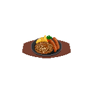 【ドット絵】ハンバーグ