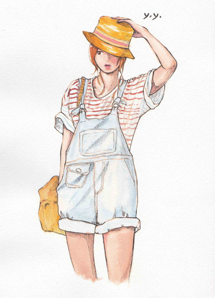 サロペット 模写 アナログ ヨがシのうえにダ さんのイラスト ニコニコ静画 イラスト