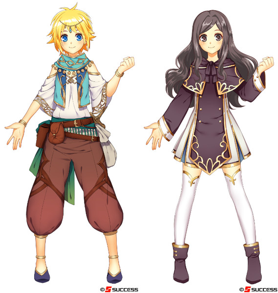 金髪碧眼の男の子と黒髪の女の子 ニコニコ静画 イラスト