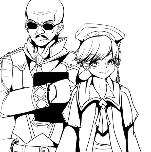 調査隊長と酒場の受付 ざやく さんのイラスト ニコニコ静画 イラスト