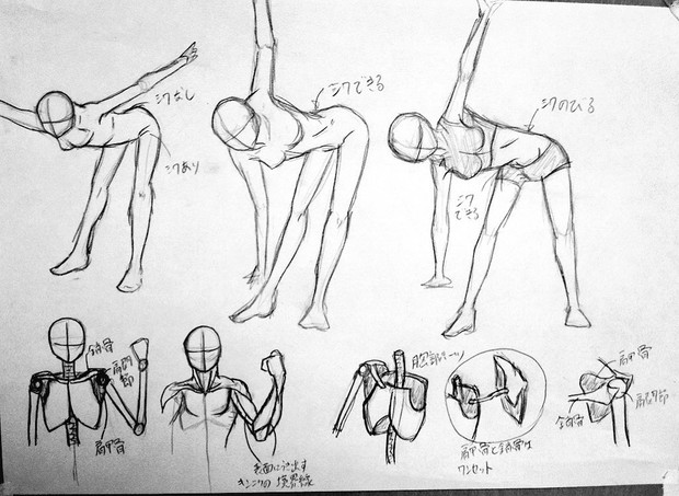 ひねり練習 上半身の骨格練習 パーシモン さんのイラスト ニコニコ静画 イラスト