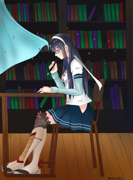 机に向かう大淀 終夜歪月 さんのイラスト ニコニコ静画 イラスト
