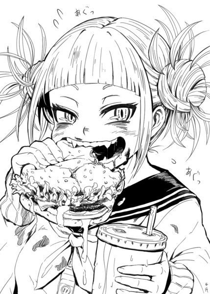 ハンバーガーをキレイに食べられないトガちゃん 4氏 さんのイラスト ニコニコ静画 イラスト