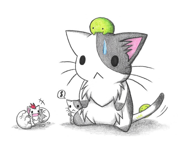 卵から生まれるにゃんこ わにねこwithくまこ さんのイラスト ニコニコ静画 イラスト