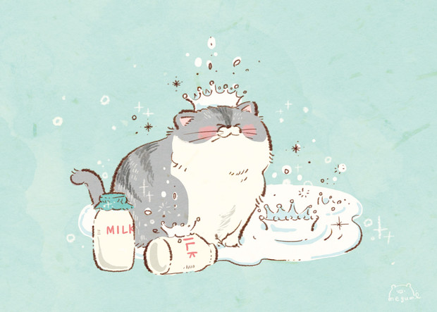 ねこちゃんとミルク ふじもとめぐみ さんのイラスト ニコニコ静画 イラスト