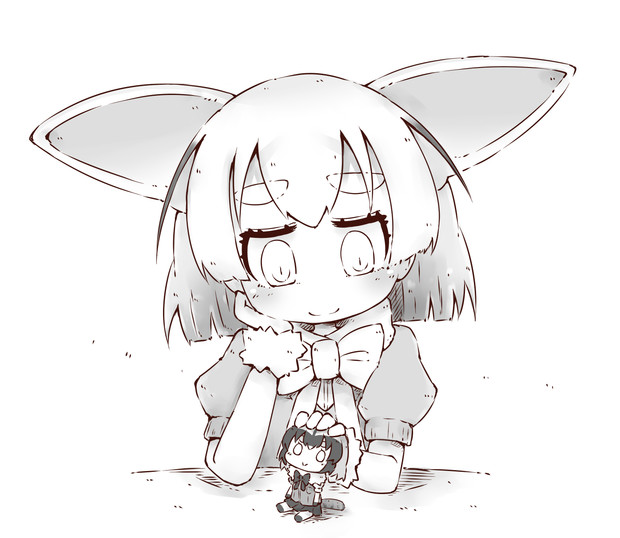 アライさんのぬいぐるみを手に入れたフェネック 果汁としこ さんのイラスト ニコニコ静画 イラスト