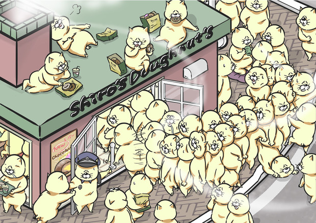 ドーナツ店に大行列 ぎょぷ さんのイラスト ニコニコ静画 イラスト