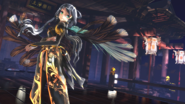 MMD】TDA式洛天依金糸雀チャイナドレスver.羽衣翅で『トキヲ