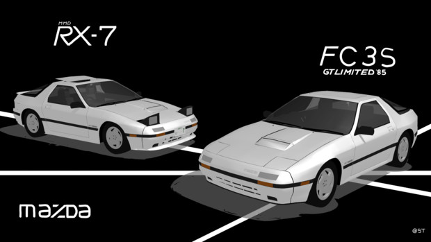 Mmdモデル配布 Rx 7 Fc3s 85 年式 Gt Limited St さんのイラスト ニコニコ静画 イラスト