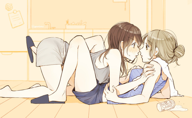 家飲みの女二人組百合 ぐあびえんく さんのイラスト ニコニコ静画 イラスト