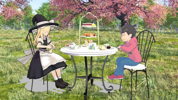 魔理沙ともかだ式おそ松がお茶会をしているようです パイナップル ゼリー さんのイラスト ニコニコ静画 イラスト