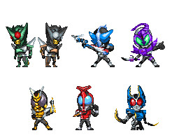 仮面ライダーカブトまとめ　SD　ドット絵.