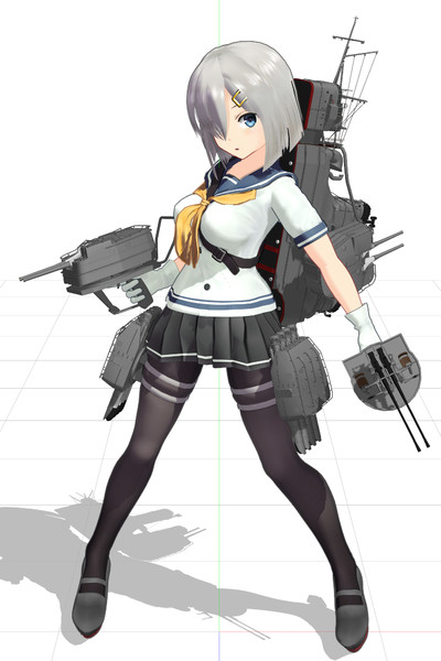 Mmd Omf7 浜風艤装セット モデル配布 フガク さんのイラスト ニコニコ静画 イラスト