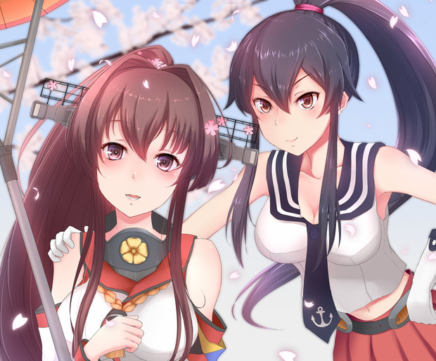 大和と矢矧 桜散る季節に ぬか さんのイラスト ニコニコ静画 イラスト