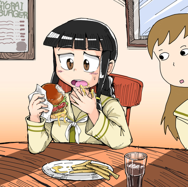 ハンバーガーを食べるの下手北上さん えじりのすけ さんのイラスト ニコニコ静画 イラスト