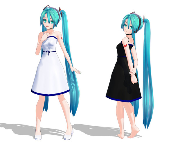 Mmd改変モデル 底辺508式初音ミク キャミソール風ワンピ モデル配布あり せんと 鈍棒p さんのイラスト ニコニコ静画 イラスト