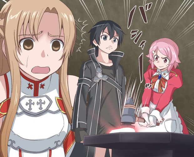 キリトさんの刀を鍛えるリズベットさん がちょん次郎 さんのイラスト ニコニコ静画 イラスト