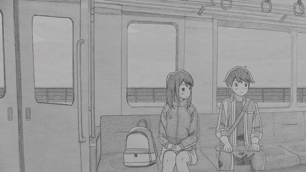 シャーペンで電車で帰ろう 月がきれい Animesekai1984 さんのイラスト ニコニコ静画 イラスト