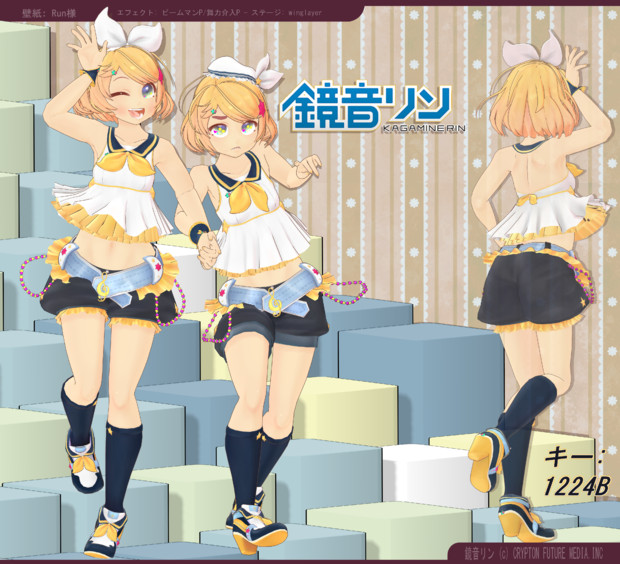 鏡音リン Ver3 モデル配布 Michi K さんのイラスト ニコニコ静画 イラスト