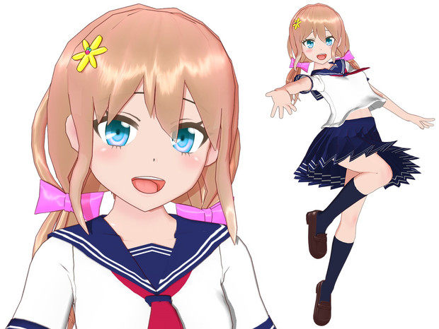 Mmdモデル配布 オリキャラ 17 おにぎり道場 さんのイラスト ニコニコ静画 イラスト