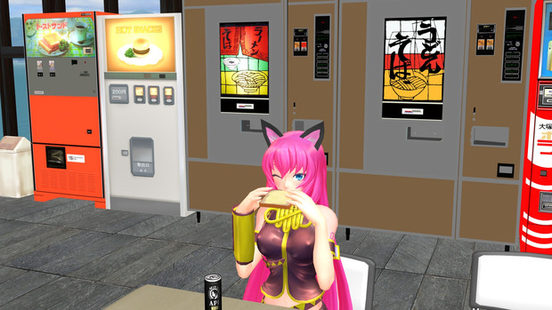 【MMD】トーストサンド自販機のある風景