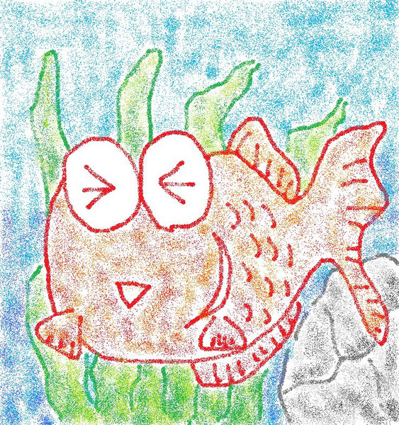 リクされたので（赤い）金魚描いて見た