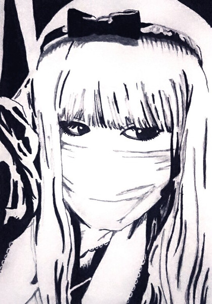 グレーテル モノクロ似顔絵 かづみん さんのイラスト ニコニコ静画 イラスト