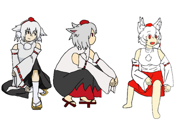座り込むinuたち 修正版 ニコニコ静画 イラスト