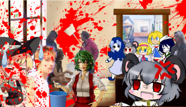 赤ペンキで店内をイタズラしたのがバレたsz姉貴達 ニコニコ静画 イラスト