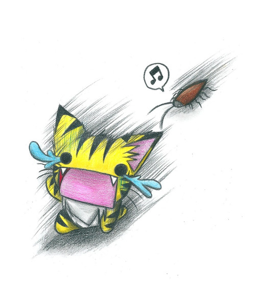 ゴキブリに追いかけられるにゃんこ / わにねこwithくまこ さんの 
