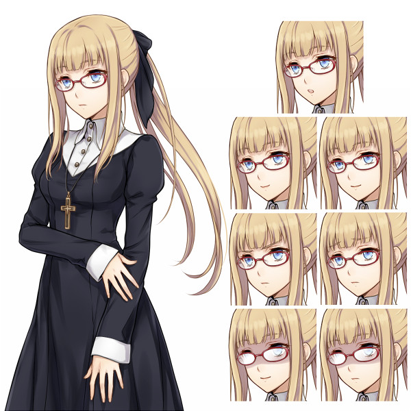 シスター風衣装の少女 差分サンプル ユメムラサキ さんのイラスト ニコニコ静画 イラスト
