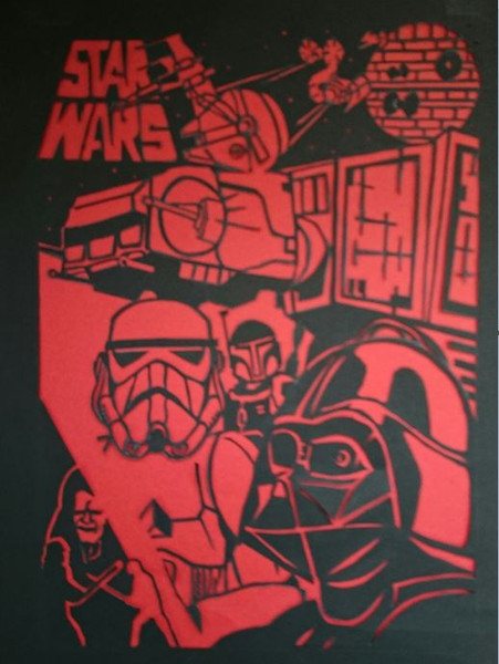 切り絵 スターウォーズの帝国軍 赤ver しまぶー さんのイラスト ニコニコ静画 イラスト