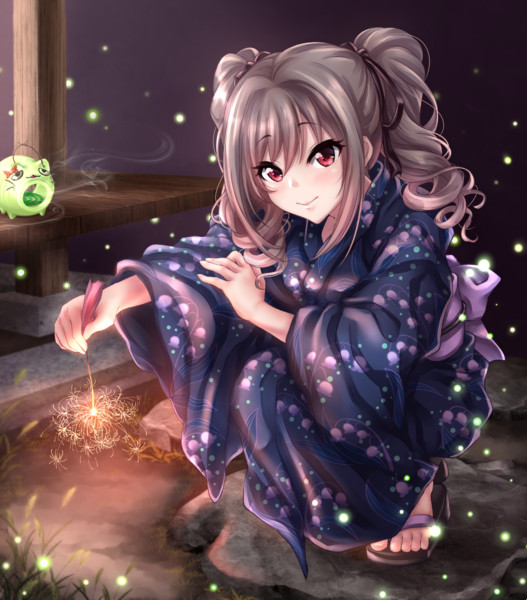 蘭子ちゃんと花火してきました スカルシウム さんのイラスト ニコニコ静画 イラスト