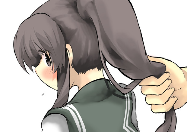 ポニテをしてこれ見よがしにうなじを見せつけ誘惑する女学生には がおー まどオンｉｎ率 さんのイラスト ニコニコ静画 イラスト
