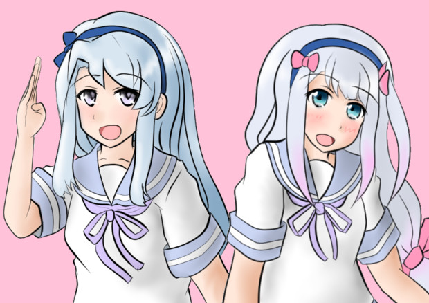 ダブルエロマンガ先生 狭霧と紗霧 タケノコフロ さんのイラスト ニコニコ静画 イラスト