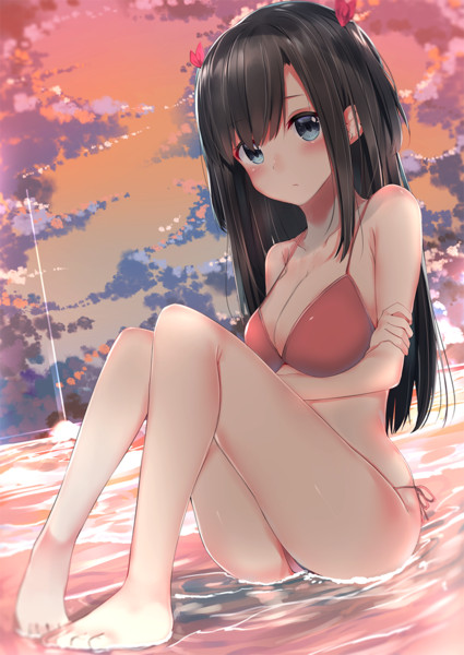 夕焼けと水着 ねく Neku さんのイラスト ニコニコ静画 イラスト
