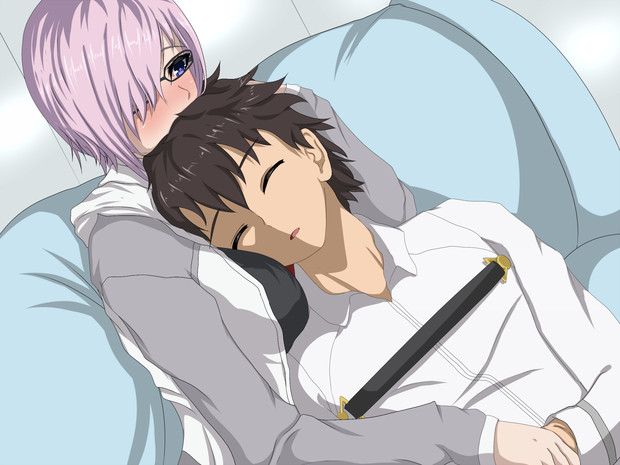 ぐだ男君が疲れて寝落ちしてるところに風邪を引くといかんのですかさず全自動なでなで布団になるマシュ Joker さんのイラスト ニコニコ静画 イラスト