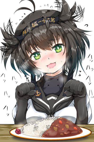初月がカレーを食べたそうにこちらを見ています 秋月時雨 さんのイラスト ニコニコ静画 イラスト