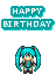 Gifアニメ ミクちゃん誕生日おめでとう ドット絵 休止中 さんのイラスト ニコニコ静画 イラスト